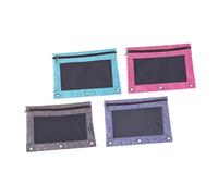 WRITWAA 4 pièces Lot de Pochettes pour Classeur Transparentes Capacité Importante Rangement Multifonction pour Documents Cartes et Stylos Organisateur Résistant pour Bureau et École
