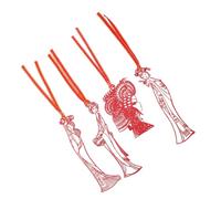 WRITWAA 4 pièces Marque-pages Métal Gravés Élégants Lot de Marque-pages Décoratifs Acier Inoxydable à Motifs de Visages Opéra Chinois Accessoires de Lecture Raffinés pour Amateurs et