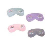 WRITWAA 4 Pièces Rainbow Broidered Hairband Dormir pour œil bandeaux filles nuit adultes patch yeux cache-oeil arc-en-ciel les filles ont les yeux bandés en tissu Couleur Aléatoire