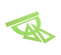 WRITWAA 4 Pièces Set de Règles Tactiles en PP Vert Points Renforcés pour Élèves Aveugles, pour e Mathématiques et Éducation Spécialisée