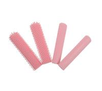 WRITWAA 4 Pièces Tête de Remplacement pour Brosse à Pieds en Silicone Rose, Compatible Plupart des Bases, Massage Doux pour Bain de Pieds, pour Famille et Personnes Âgées
