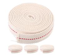 WRITWAA 4 Rouleaux Mèche de Lampe à Huile en Coton Beige, Plat en T, Surface Lisse sans Bavures, Prolonge la Durée D'utilisation et Réduit la Fumée, pour Lampe à Huile et Camping