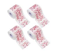 WRITWAA 4 Rouleaux Serviettes Papier Toilette à Motif de Noël Double Couche Absorbants pour Maison et Fête Papier Hygiénique Décoratif et Écologique