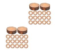 WRITWAA 40 Pièces Ronds de Serviette de Table en Bois, Faits Main, Marron
