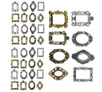 WRITWAA 40pièces Cadre Photo Nail Art Paysage Métal Petit Cadres Décoratif Baroque pour Ongles