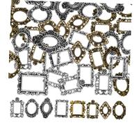 WRITWAA 40pièces Cadre Photo Paysage Métal Pour Nail Baroque Petit Cadre Facile à Utiliser