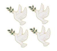 WRITWAA 4pièces Broche Oiseau De Paix Vintage Pin Métal Zinc Alliage Avec Branche Olivier Épinglette Élégante Pour Veste Femme Sac à Dos Et Accessoires Style Rétro Et Artistique