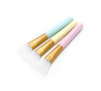 WRITWAA 4pièces Lot De Pinceaux Silicone Pour Masque Visage Mélange Soin Visage Manches Blanc Rose Bleu Jaune