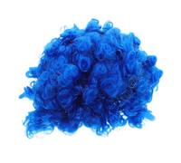 WRITWAA 4pièces Perruque Afro Bouclée Bleue Style Clown Lot pour Déguisement Soirée Disco Années Halloween Carnaval