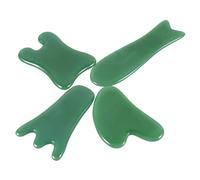 WRITWAA 4pièces Planche Gua Sha Pour Visage Et Corps Outil De Beauté Santé Jade Synthétique Lot De
