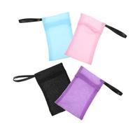 WRITWAA 4pièces Pochette à Savon Suspendue Nylon Sac Pour Barre De Savon Exfoliant Pochette De Rangement Pour Salle De Bain