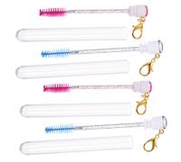 WRITWAA 4pièces Porte-clés pour Tube de Mascara Vide Outil de Maquillage pour Sourcils et Cils Fournitures de Beauté pour Salon et Entraînement