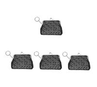 WRITWAA 4pièces Porte-Monnaie à Fermeture à Boucle Portefeuille Transparent pour Cartes De Crédit Et Identité à Main Pratique avec Porte-clés à Motifs Cœur