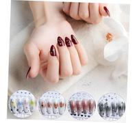 WRITWAA 5 feuilles Stickers Ongles Nail Art Argentés Auto-adhésifs Décorations Étoiles et Cœurs Accessoires Manucure Multifonctions pour Fêtes et Usage Quotidien