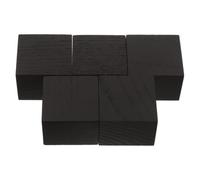 WRITWAA 5 Pièces Bouchon de Parfum en Bois Carré 15mm à 15 Dents Noir | Finition Moderne, Veines du Bois Apparentes, Contours Géométriques, pour Flacon Cosmétique et Bouteille Spray