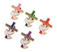 WRITWAA 5 Pièces Broche Épingle Créative Croix et Oiseau la Paix Style Cartoon Accessoire Léger et Élégant pour Vêtements et Sacs