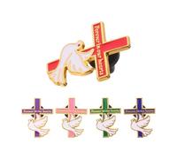 WRITWAA 5 Pièces Broche Religieuse Forme de Croix et Oiseau la Paix Accessoire Élégant pour Femme Finition Soignée et Design Symbolique