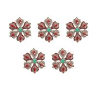 WRITWAA 5 Pièces Broche Vintage Baroque Fleur Ajourée en Alliage Rouge