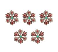 WRITWAA 5 Pièces Broche Vintage en Cristaux Fleur Baroque Rouge pour Femme