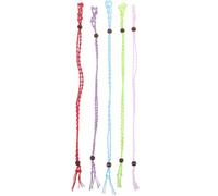WRITWAA 5 Pièces Collier Pendentif Tissé Vide Réglable en Corde Naturelle | Nœud Fait Main, Maille Creuse Vintage, Perles Décoratives, pour Pierres et Styles Créatifs