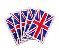 WRITWAA 5 Pièces Écusson Brodé la Main du Drapeau Britannique en Polyester Patch Auto-agrippant, Appliques Polyvalentes pour Chapeaux et Paquet à Dos, Décoration Personnelle et Objets