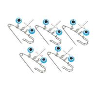 WRITWAA 5 Pièces Épingles Décoratives Œil Turc Bleu et Croix pour Vêtements Féminins Ornement Créatif et Raffiné pour Célébrations et Usage Quotidien