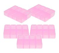WRITWAA 5 Pièces Étui à Remède Hermétique en Pp Léger 8 Compartiments, Grand Rangement Pratique pour Usage Quotidien en Voyage Domicile