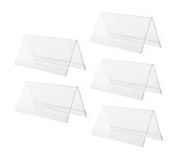 WRITWAA 5 Pièces Lot de Porte-cartes Acryliques Transparent Double Face Présentoirs Nom Invité Résistants et Faciles à Installer pour Conférences et Événements