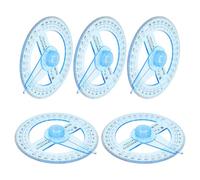 WRITWAA 5 Pièces Rapporteur Circulaire en Plastique Léger et Résistant, Outil Mathématique pour Étudiants et Professionnels en École ou Dessin Technique