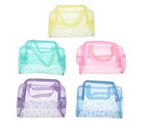 WRITWAA 5 Pièces Trousse de Toilette Colorée Sac Cosmétique Étanche pour Voyage Rangement Pratique pour Maquillage et Accessoires de Toilette