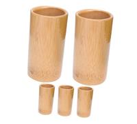 WRITWAA 5 Pièces ventouses en bambou accessoires fournitures de ventouses coupe du corps bocal en bambou outil de ventouses ventouse pour le ventouses réutilisables ventouses spa Beige