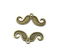 WRITWAA 50 Pendentifs Moustache en Alliage Bronze Breloques Métal pour Création Bijoux Accessoires DIY Bracelets et Vêtements Kit 50 Pièces Charms pour Customisation