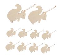 WRITWAA 50 Pièces Copeaux de bois non décoration de noël Ornement d’écureuil Tranches de bois bricolage inachevé fournitures d’artisanat Beige