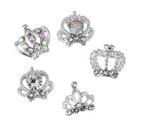 WRITWAA 50 Pièces perceuse d'autocollant d'ongle ongles charmes décor Couronne lumière clou diadème accessoire ongle charmes d'art d'ongle Strass à ongles en alliage 3d