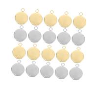 WRITWAA 50 Pièces Plateaux à Pendentifs Ronds en Acier Inoxydable Soi-même, Faciles à Ranger et Adaptés la Création de Bijoux Pierres Précieuses