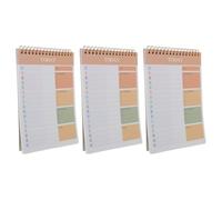 WRITWAA 52 Feuilles Bloc-notes à Spirale pour L'emploi du Temps Hebdomadaire avec Gestion du Temps et Papier Léger, pour Étude et Voyage