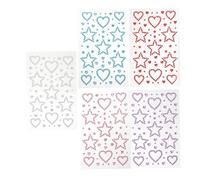 WRITWAA 5feuilles Autocollants Strass Visage Cœur Étoiles Stickers Adhésifs Pour Maquillage Scrapbooking Loisirs Créatifs