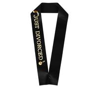 WRITWAA 5pcs Bandoulières Élégantes pour Fête de Divorcés en Tissu Noir Solide et Confortable, Décorations Sophistiquées pour Soirées Entre Célibataires