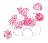 WRITWAA 5pièces Bandeaux Ruban Femme Serre-tête Confortable Pour Fête Sensibilisation Cancer Du Sein Accessoire Photo Pour Événements Thématiques