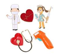 WRITWAA 5pièces Lot De Broches Infirmière Badge De Médecin Forme De Cœur Accessoires Pour Femmes Clip De Revers Pour Chapeau Et Veste