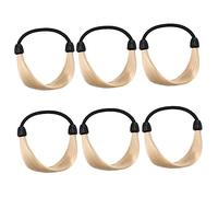 WRITWAA 6 attache-cheveux dame jolis élastiques à cheveux mini bandes de cheveux tresser un ruban à cheveux élastique en cheveux synthétiques Plastique Golden