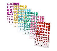 WRITWAA 6 feuilles Autocollants DIY Cristal Acrylique Brillant de Strass Diamant pour Bijoux et Ongles Stickers Décoratifs Auto-adhésifs Sécurisés et Résistants