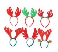 WRITWAA 6 Pièces Coiffe de bois de Noël bandeau en bois de cerf bandeau de de cerf hair charms hair toppers Accessoires de cheveux de Noël cerceau de cheveux en de chiffon