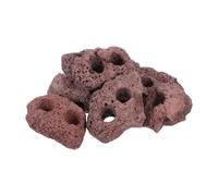WRITWAA 6 Pièces Pierres Volcaniques D'aquarium à Double Trou en Pierre de Lave Naturelle, Anneaux de Fixation pour Plantes Aquatiques, Refuge pour Crevettes et Aquarium
