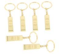 WRITWAA 6 Pièces porte-clés ideas lingot or couleur dorée porte-clés mignons trousseau de nouveauté pendentif suspendu porte-clés chic Sacs lingots décorer Alliage de zinc