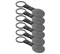 WRITWAA 6 Pièces Porte-clés Rond en Cuir Noir avec Gravure Laser, Acier Inoxydable, Design Minimaliste, Manipulation Facile pour Présents de Mariage ou Bureau