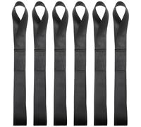 WRITWAA 6 Pièces Tendeur Fixe de Chargement, Sangles D'arrimage pour Cargaison, Sangle en Webbing Noir 38mm, Boucle en 8 et Crochet à Anneau, pour Fixation de Bagages et Chargement