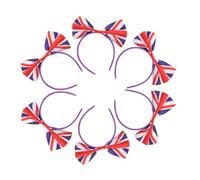 WRITWAA 6 Pièces Uk Flag Satin Bowknot Headbands pour Fans de Football Accessoires Cheveux Durables pour Événements Sportifs et Festivals
