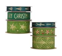 WRITWAA 6 Rouleaux Ruban Décoratif Paillettes Dorées pour Noël, Facile à Utiliser, pour Décoration de Gâteaux et Présent en Intérieur ou Commerce
