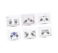 WRITWAA 6feuilles Autocollants Visage Bijoux Yeux Autocollants Diy Cristal Pour Maquillage Festival